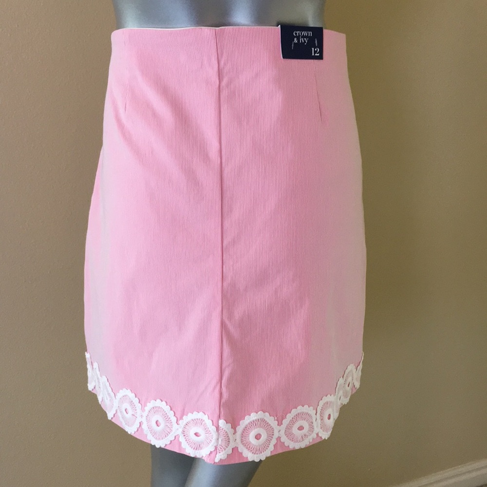 CROWN & IVY | Hello Spring Pink Rage / White Stripe Skort - Picture 8 of 11